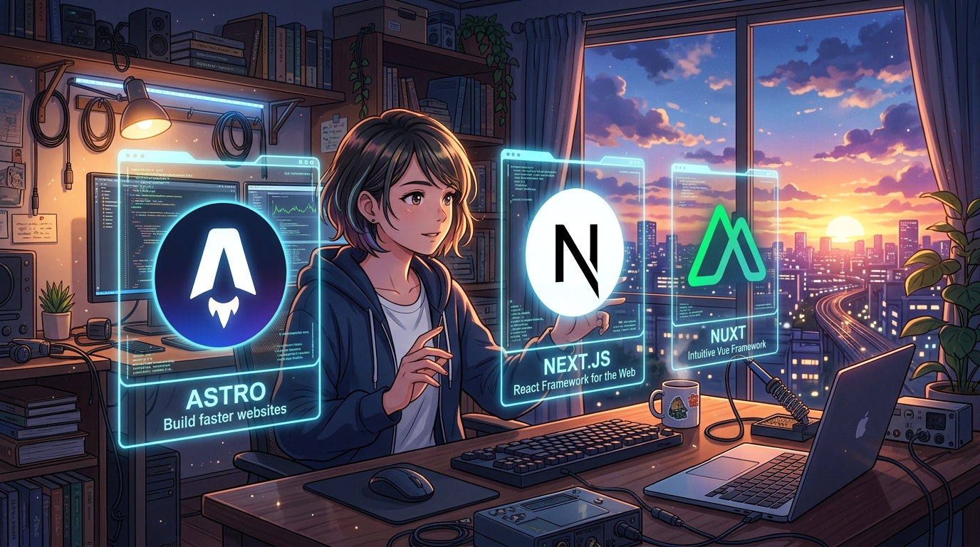 2026 웹 프레임워크 완벽 선택 가이드: Astro vs Next.js vs Nuxt 비교 및 추천 호스팅