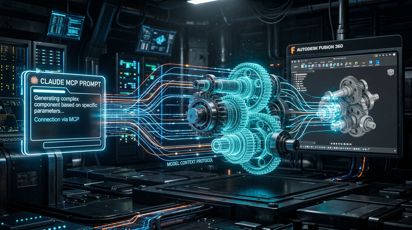 Claude와 Fusion 360 MCP 연동 워크플로우 시각화
